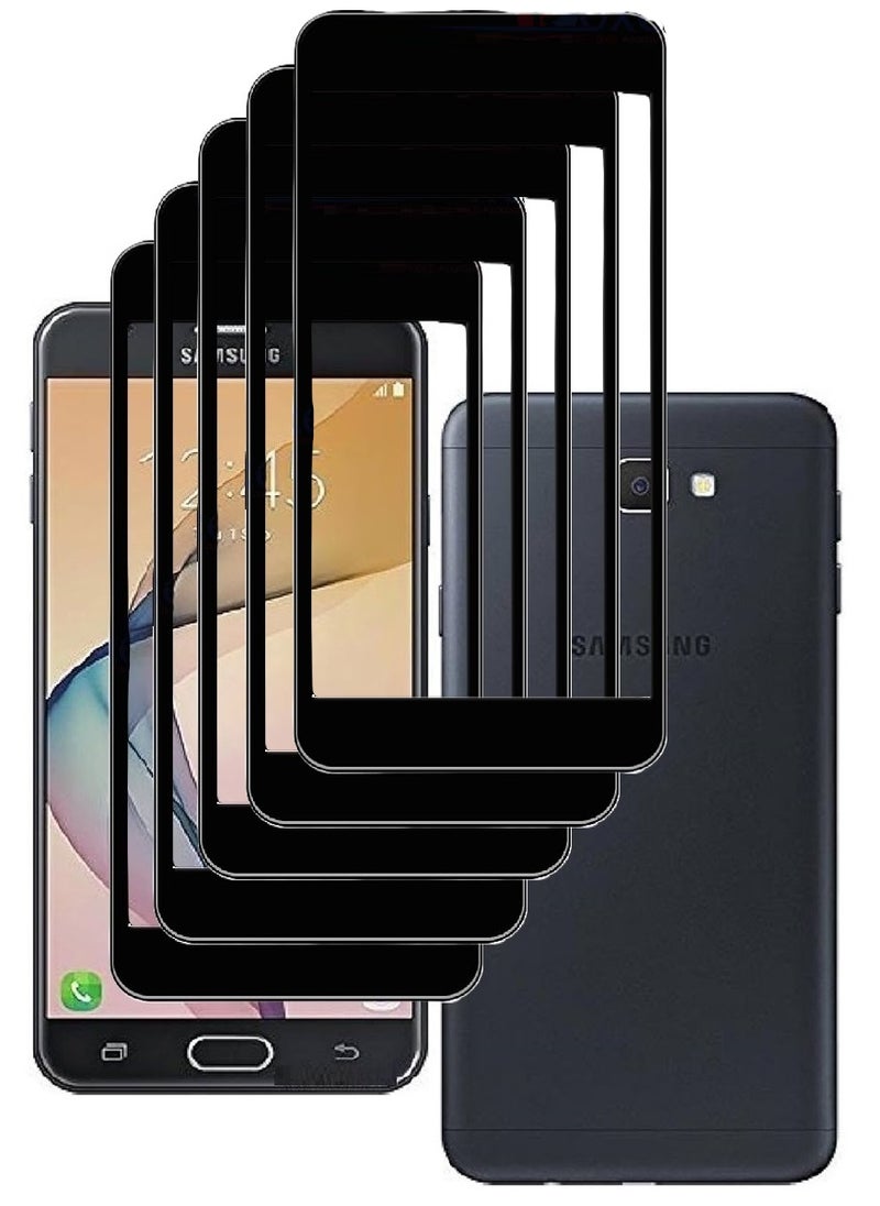 AINA 5 Pieces Tempered Glass Screen Protector 5D Designed For Samsung Galaxy J7 Prime Full Glue Edge to Edge Full Screen Coverage And Bubble Free - Image 1