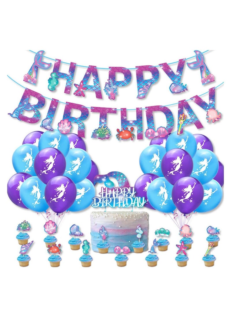 LA FIESTA Mermaid Birthday Decorations for Kids  - Image 1