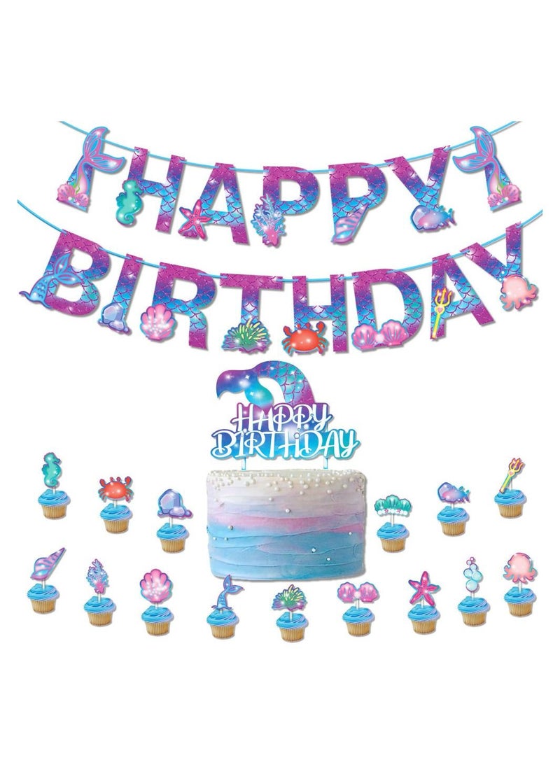 LA FIESTA Mermaid Birthday Decorations for Kids  - Image 2