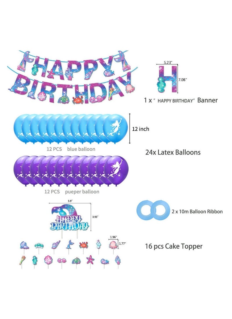 LA FIESTA Mermaid Birthday Decorations for Kids  - Image 3