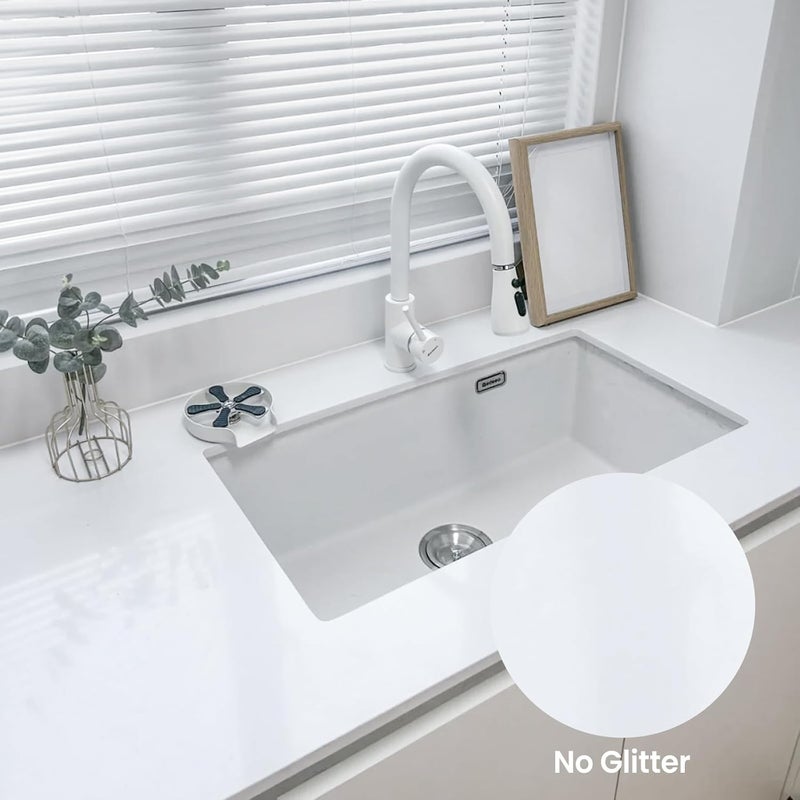 TANONE Glossy White Contact Paper for Countertops, 17.7" X 196" White Peel and Stick Wallpaper for Cabinets, Self Adhesive Removable Waterproof Vinyl Wrap for Desktop Dresser Table - Image 4