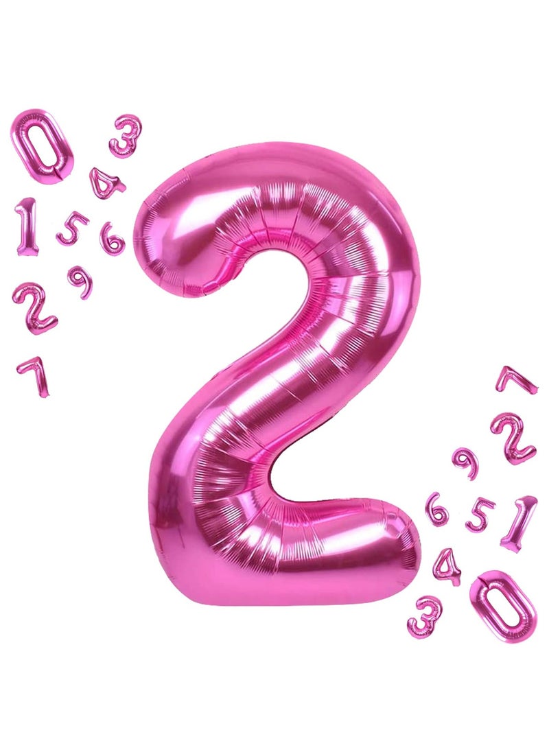 KATCHON Pink Number 2 Balloon for 2nd Birthday or Anniversary Decoration 40 Inch  - Image 1
