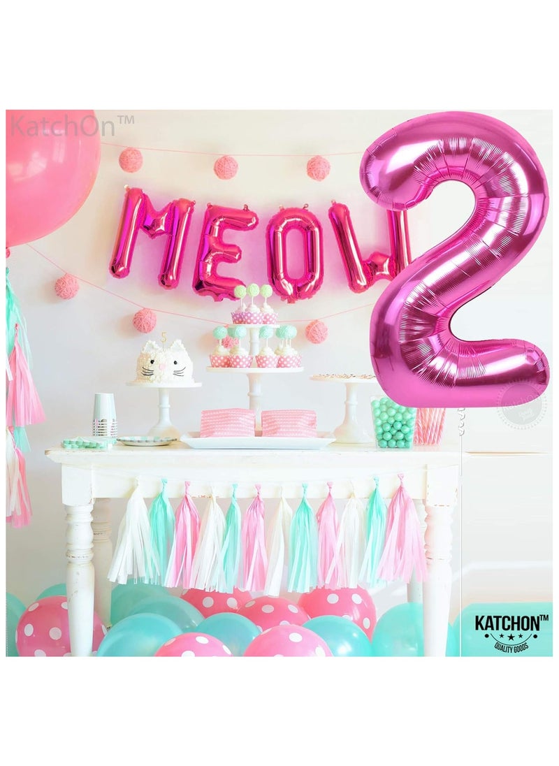 KATCHON Pink Number 2 Balloon for 2nd Birthday or Anniversary Decoration 40 Inch  - Image 4