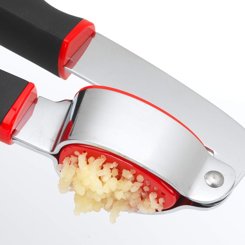 GoodCook Touch Dishwasher Safe Garlic Press with Stainless Steel Head, Black/Red - Image 4