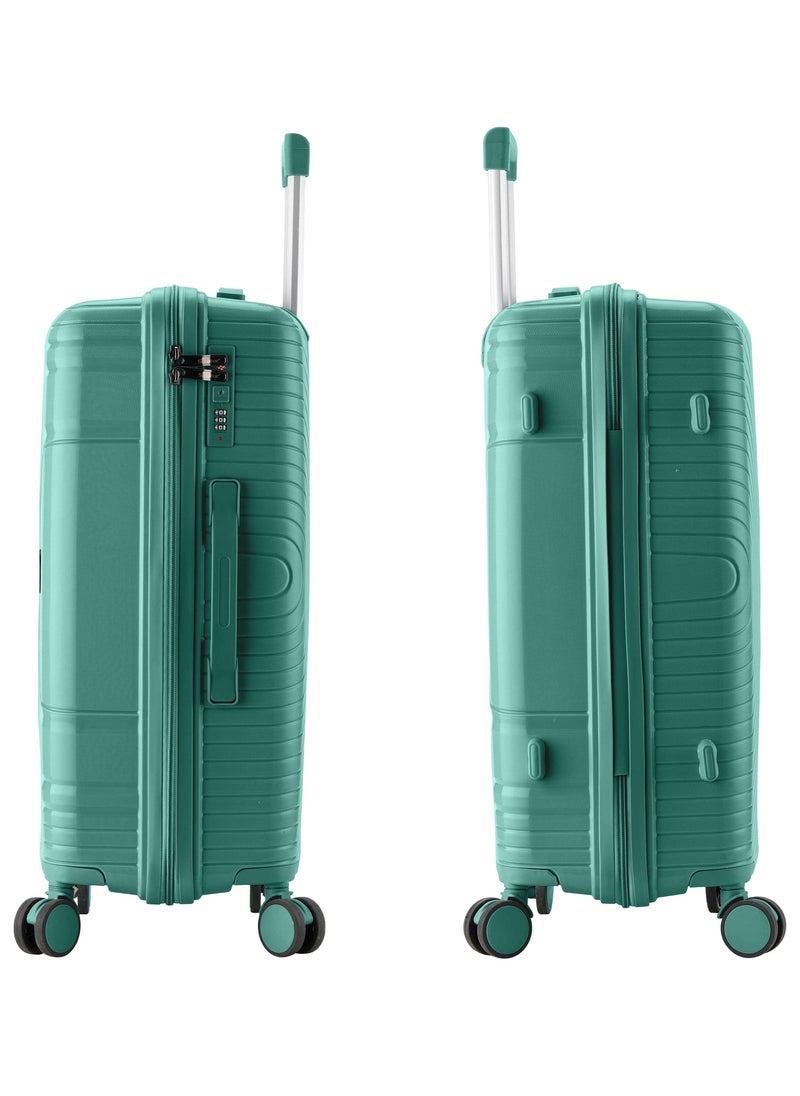 SENATOR Unisex PP Fashion Trolley Luggage Set Lightweight Hard-Shell Spinner luggage with 4 Double Spinner Wheel and 3-Digit Combination Lock KH1010 Green  - Image 4