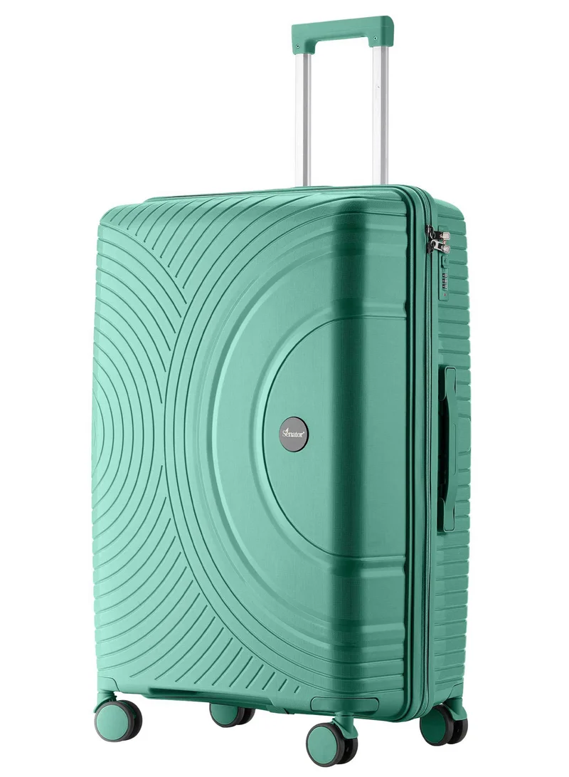 SENATOR unisex pp fashion trolley luggage set lightweight hard-shell spinner luggage with 4 double spinner wheel and 3-digit combination lock kh1010 green