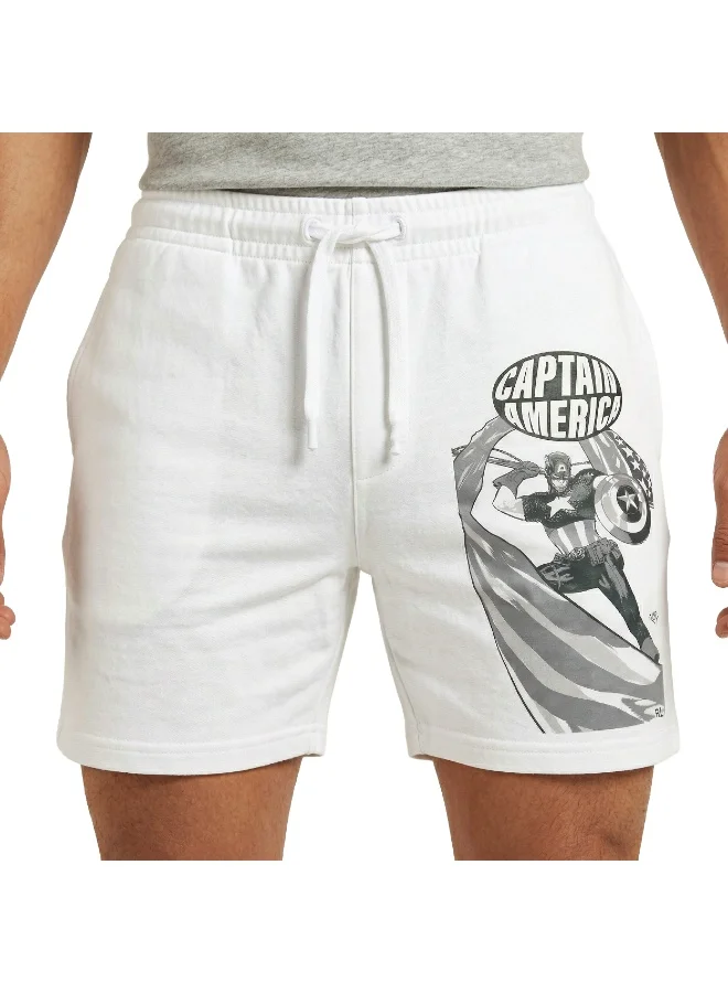 MARVEL  Men’s Captain America Graphic Printed Cotton Shorts for Men | Best Price UAE