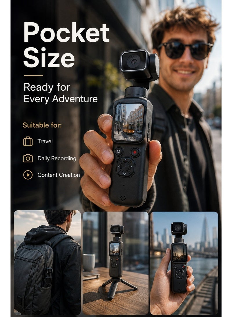 Milatech 4K 75MP Pocket Vlogging&Video Camera with 64GB Memory Card, 330° Rotating Lens, WiFi, Face Tracking & 1.72" Touch Screen, Digital Camera for Beginners, Students, Travel & Daily Recording - Image 4