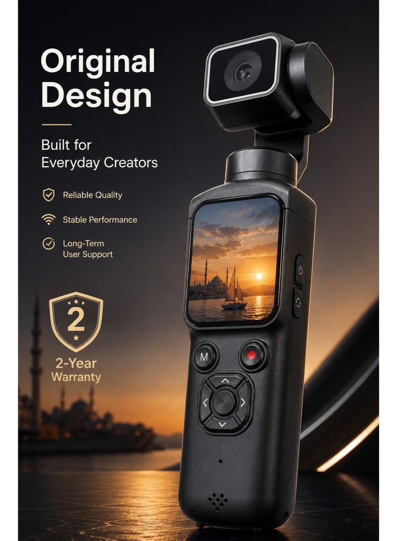 Milatech 4K 75MP Pocket Vlogging&Video Camera with 64GB Memory Card, 330° Rotating Lens, WiFi, Face Tracking & 1.72" Touch Screen, Digital Camera for Beginners, Students, Travel & Daily Recording - Image 3