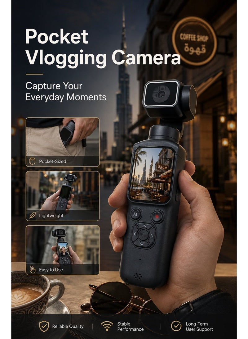 Milatech 4K 75MP Pocket Vlogging&Video Camera with 64GB Memory Card, 330° Rotating Lens, WiFi, Face Tracking & 1.72" Touch Screen, Digital Camera for Beginners, Students, Travel & Daily Recording - Image 5