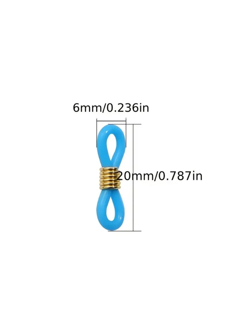 Generic 50 pcs Glasses Chain Silicone Rubber Ring Non Slip Mix Color Silicone Cord Ends For DIY Connector Strap Eyelets Rope  - Image 3