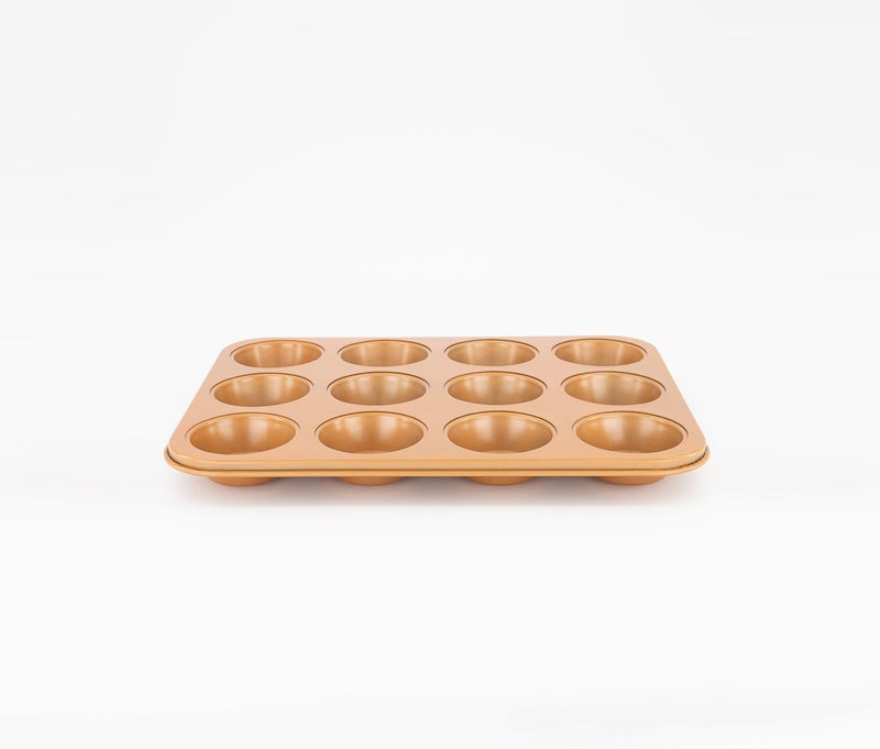ELLE 12 Muffin Pan, Brown - Image 1