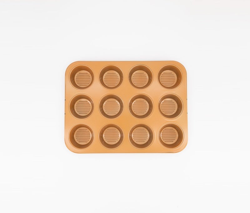 ELLE 12 Muffin Pan, Brown - Image 2