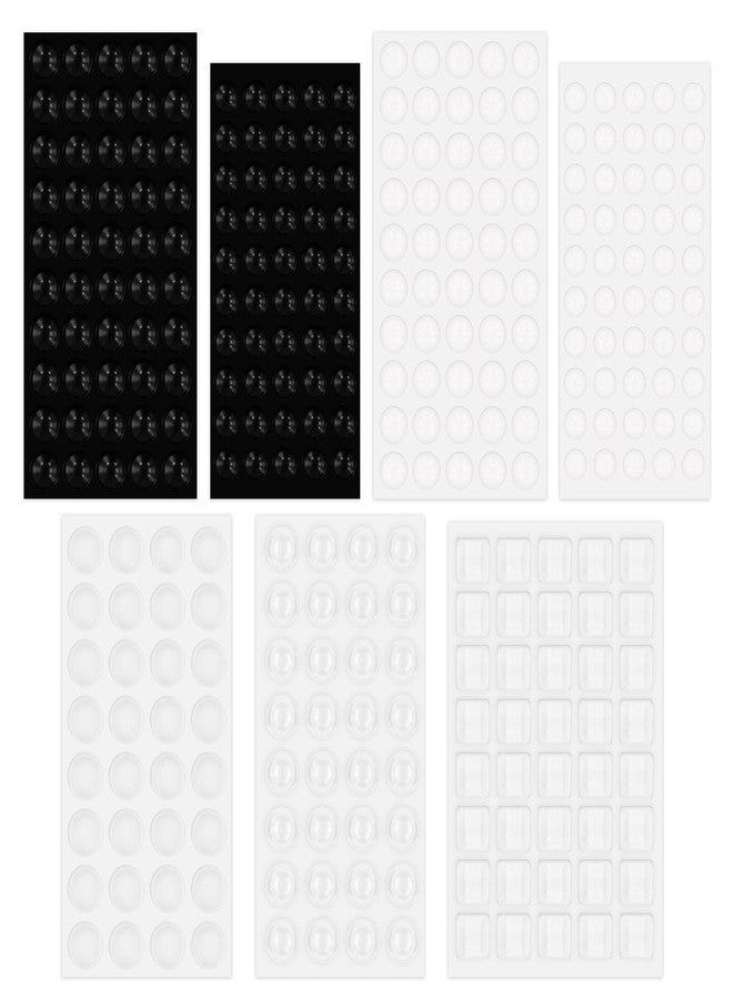 NQEUEPN 304pcs Bump Dots for Visually Impaired, Rubber Adhesive Bumper Dots Tactile Stickers Tactile Dots Low Vision Gifts Reading Auxiliary for The Blind Low Vision Elderly(Clear, Black) - Image 1