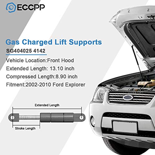 ECCPP® Lift Supports Front Hood Struts Gas Springs Shocks for 2002-2010 Ford Explorer Mercury Mountaineer Set of 2 - Image 2