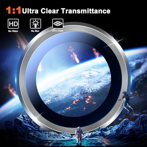 ZARALA Camera Lens Frame Glass Compatible with Oneplus Nord 4 Tempered Glass Aluminum Alloy Frame Individual Camera Lens Protector Cover (, Silver) - Image 5