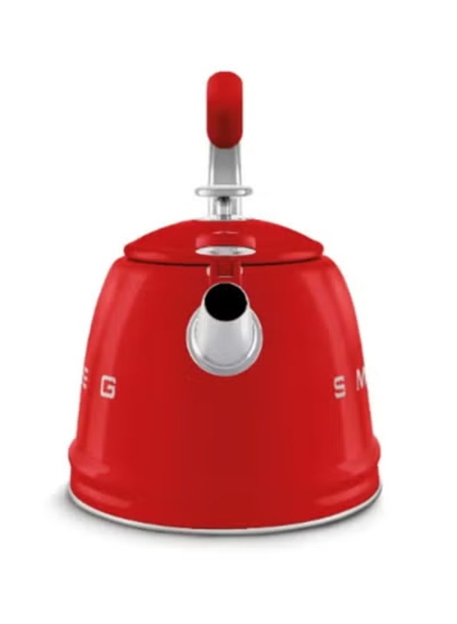Smeg, WKF01RDAU Whistling Kettle, Stainless Steel, 2.3 L Capacity, Removable Lid and Measuring Spout, Induction Compatible, Red - Image 2