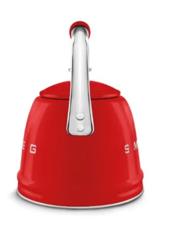 Smeg, WKF01RDAU Whistling Kettle, Stainless Steel, 2.3 L Capacity, Removable Lid and Measuring Spout, Induction Compatible, Red - Image 4