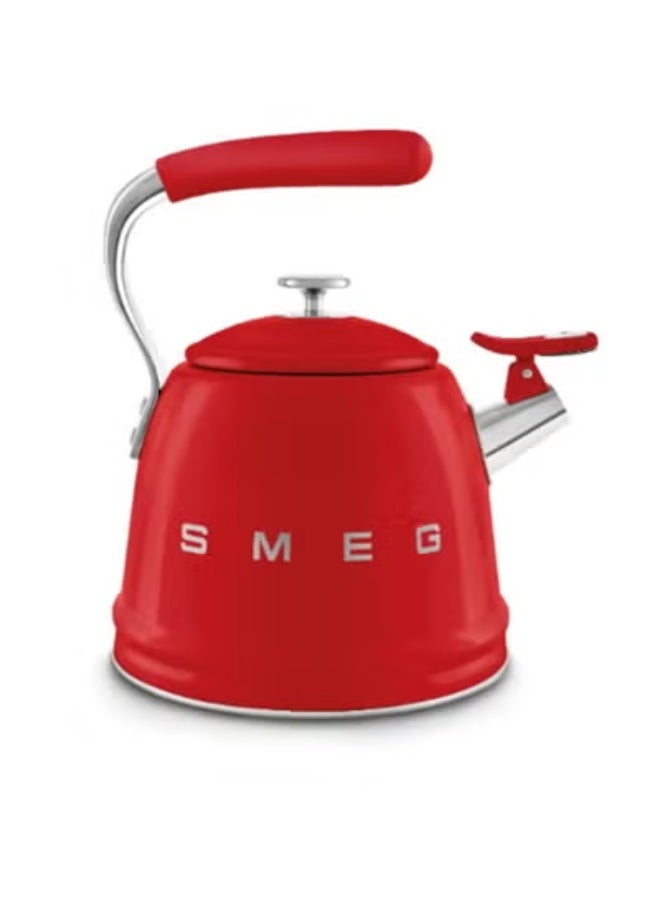 Smeg, WKF01RDAU Whistling Kettle, Stainless Steel, 2.3 L Capacity, Removable Lid and Measuring Spout, Induction Compatible, Red - Image 3