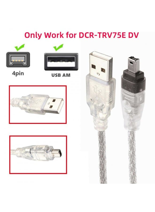 NFHK USB Male to Firewire IEEE 1394 4Pin Male iLink Adapter Cord Cable for DCR-TRV75E DV 1m USB Firewire Cable - Image 2