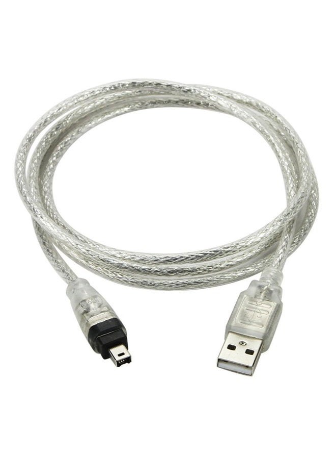 NFHK USB Male to Firewire IEEE 1394 4Pin Male iLink Adapter Cord Cable for DCR-TRV75E DV 1m USB Firewire Cable - Image 1
