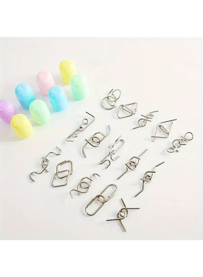 8pcs Metal Magic Puzzle Ring Set Iron Twisted Egg Game For Party Entertainment - Image 2