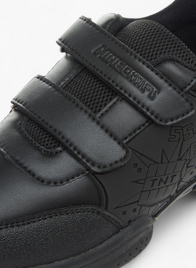 MINECRAFT Panelled School Shoes with Hook and Loop Closure  - Image 4