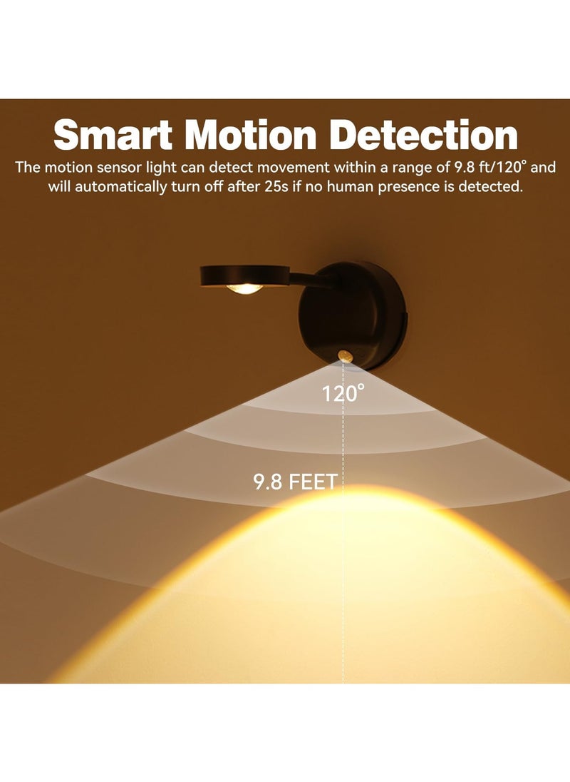GoodTool 1200mAh Motion Sensor Wall Light rechargeable Night Light 360°Flexible Rotation  Bedside Reading Lamps with 3 Color Temperature for  Hallway Wall Stair Kids Room  - Image 2