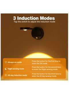 GoodTool 1200mAh Motion Sensor Wall Light rechargeable Night Light 360°Flexible Rotation  Bedside Reading Lamps with 3 Color Temperature for  Hallway Wall Stair Kids Room  - Image 3