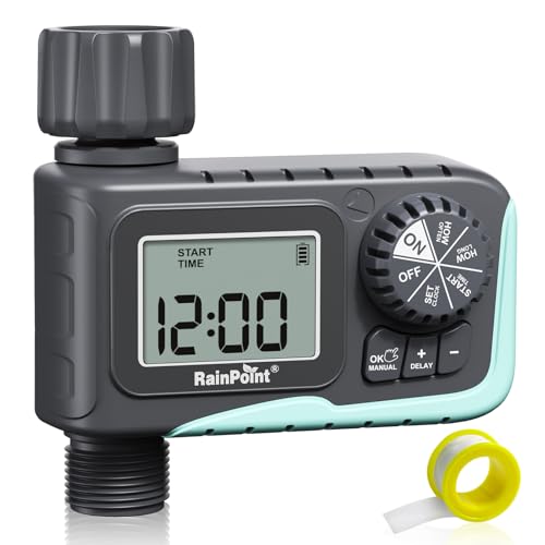 RAINPOINT Sprinkler Timer Outdoor, Water Timer for Garden Hose, Programmable Watering Irrigation Timer with Rain Delay/Manual, V2, 2024 Release(Plastic) - Image 1