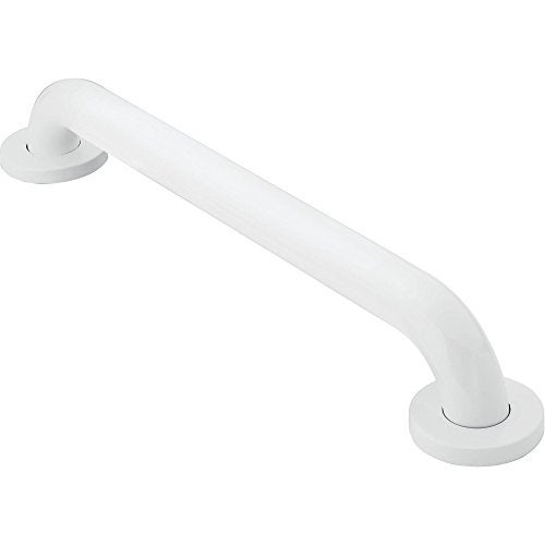 Moen R8716W Bathroom Safety 16-Inch Stainless Steel Bathroom Grab Bar with Concealed Screws, Glacier White - Image 1
