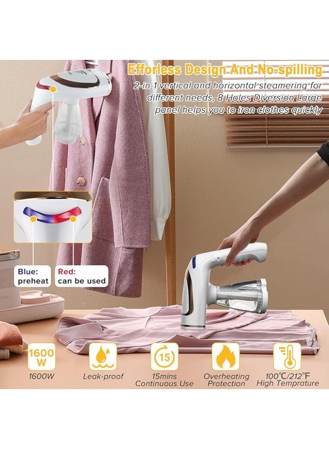 DUNISO Garment Steamer Iron，Handheld Garment Steamer，Clothes Steamer with 250ml Large Detachable Water Tank,Portable Steam Iron，Space Saving，Foldable，for Home，Office & Travel，1600W - Image 4