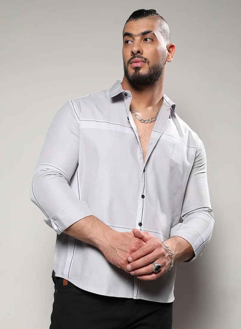 انستافاب بلس قميص رجالي كاروهات قطن مقاس كبير كاجوال