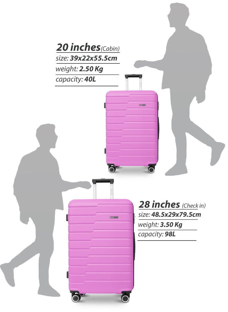 PARAJOHN Cabin Size Lightweight ABS Hardside Spinner Luggage Trolley -20 Inch | Carrying 10KG 4 Wheel Hardshell Suitcase-Pink - Image 4