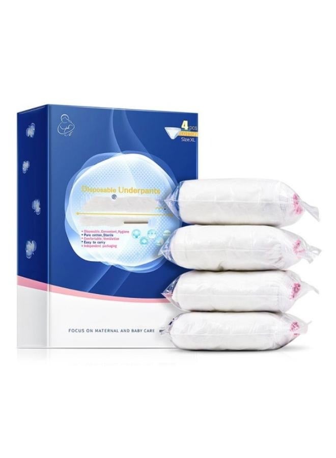 4 Pieces Disposable Underwear for Women Cotton and Individual Sealing Disposable Maternity Briefs for Travel Hospital Business Trip Hotel Spa  - Image 1