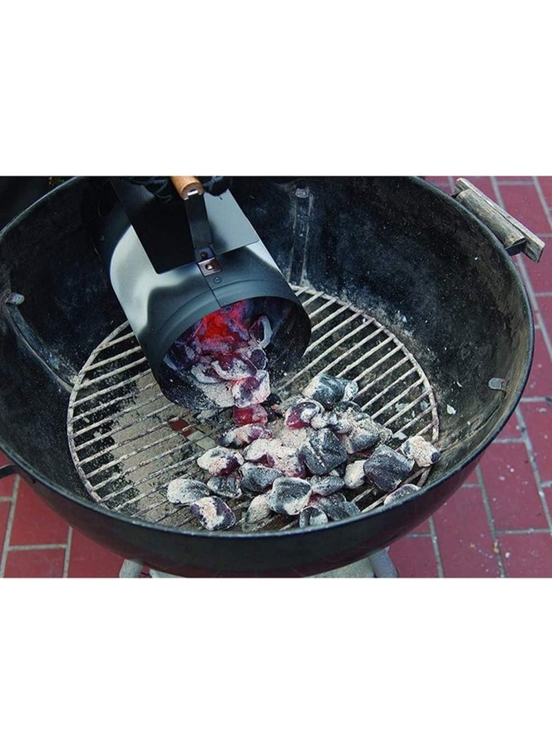 VIO Charcoal Barbeque Starter Ignition Bucket Coal Chimney Burner Fast Ignition Lighter Barrel for Barbeque BBQ Smoker Grill Steel Cooking BBQ Tools Perfect for Camping Hiking Outdoor Black Model 1 - Image 5