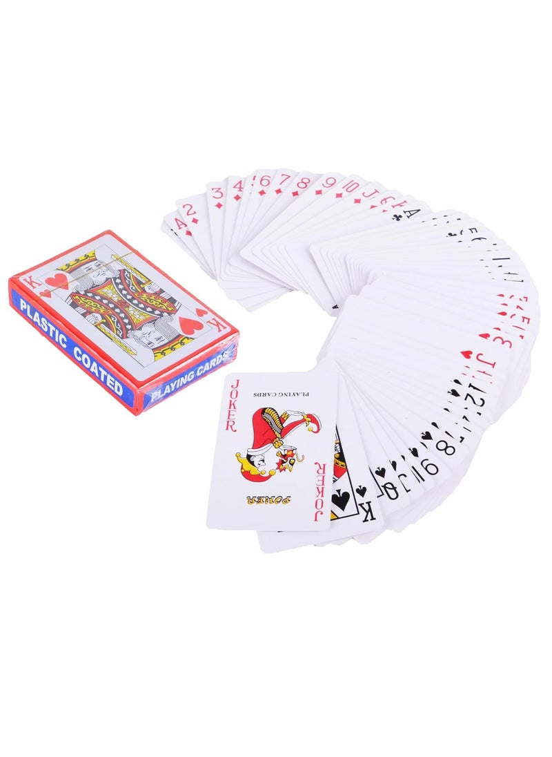 Generic - Pack Of 2 Poker Card Decks Black And Red Design Non- Toxic Washable, All Plastic Playing Cards - Twin Pack - Image 1