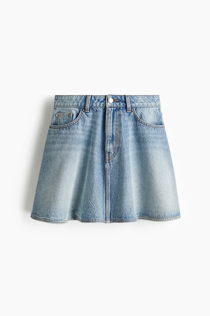 H&M Flared denim mini skirt