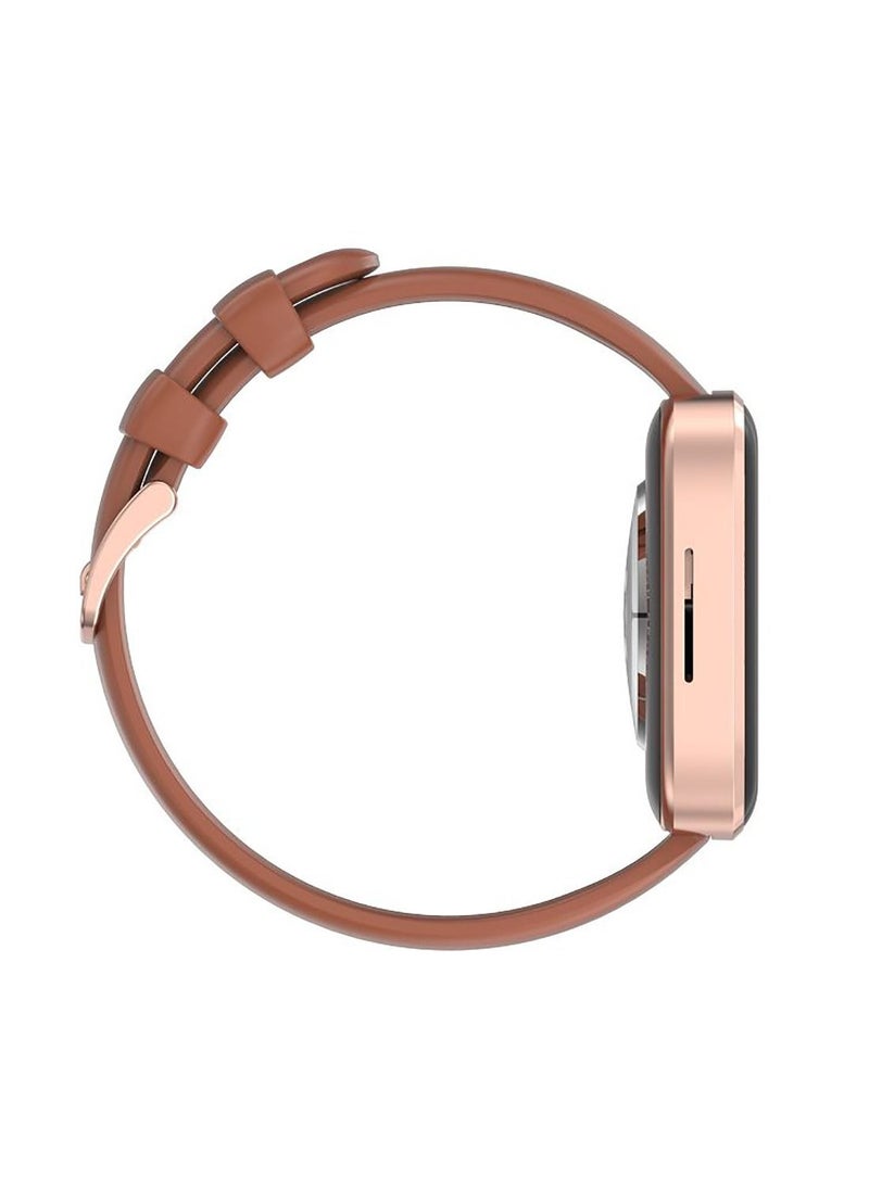 Number - DialFit Pro Max Bluetooth Calling Smart Watch,Largest 1.91" Bezel-less Edge-to-Edge Display,600 Nits Brightness, Sleek Metallic Body, Wireless Charging, Health Suite Brown Strap - Image 1
