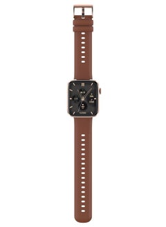 Number DialFit Pro Max Bluetooth Calling Smart Watch,Largest 1.91" Bezel-less Edge-to-Edge Display,600 Nits Brightness, Sleek Metallic Body, Wireless Charging, Health Suite Brown Strap  - Image 4