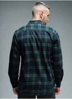 HIGH STAR Regular Fit Green Checked Casual Shirt for Men  - Image 3
