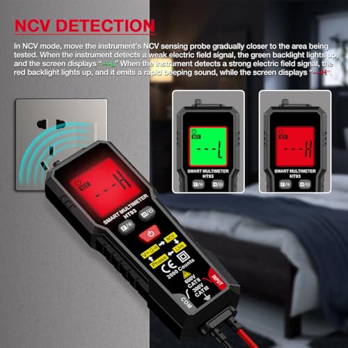 Serplex® Auto Digital Multimeter True RMS AC DC Voltage Current Resistance Tester with Non Contact Detection Backlit LCD Display Compact Handheld Circuit Analyzer for Electrical (Battery NOT INCLUDED) - Image 5