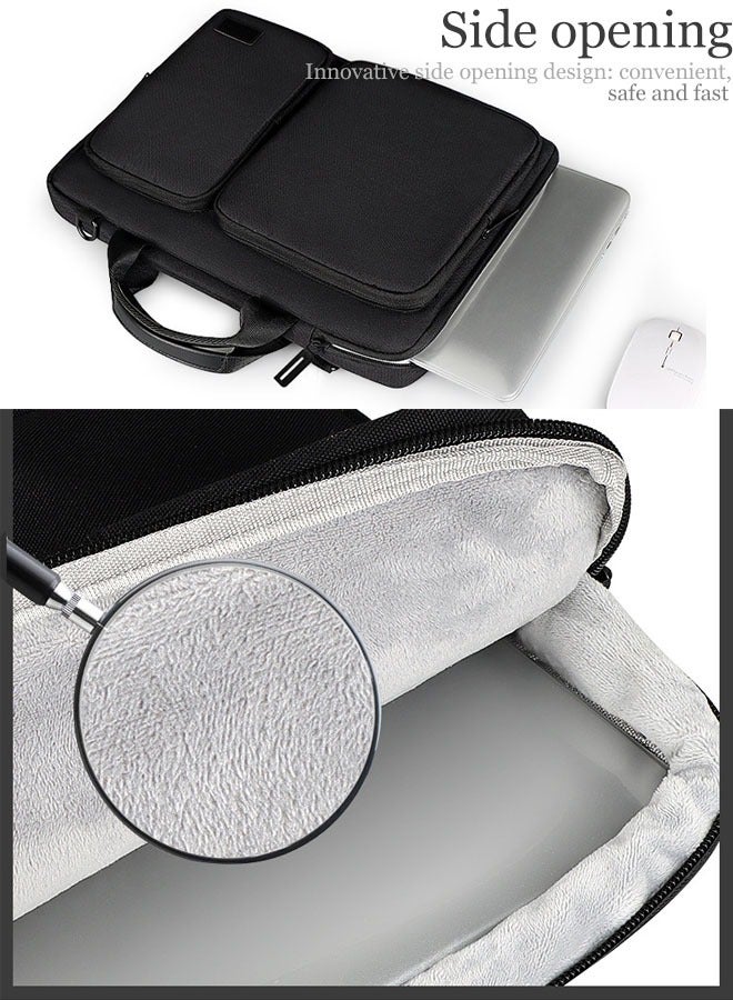 MLADEN Laptop Sleeve Laptop Bag Case Briefcase Handlebag Water-Resistant Laptop Sleeve Soft Padded Zipper Sleeve Protective Briefcase for Macbook(Black) - Image 4