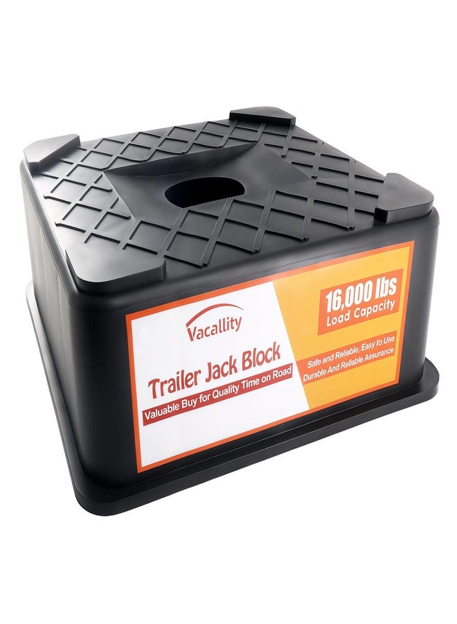 Vacallity RV Trailer Jack Block, Trailer RV Stabilizer Blocks, 1 Pack Up to 16000 Lbs, Heavy Duty Sturdy Utility Jack Stand for 5th Wheels, Scissor Stabilizer, Round Square Tongue Jack Foot - Image 1