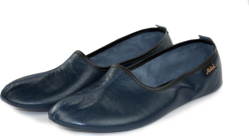 İhvan Leather Hajj Umrah Tawaf and Home Shoes Navy Blue  - Image 1