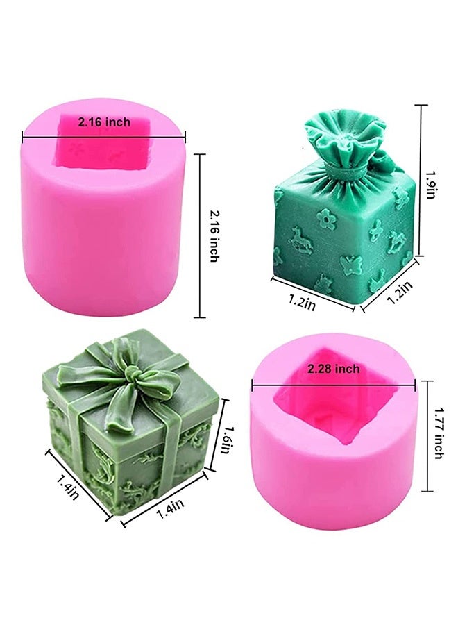 Peachjoy 2PCS Gift Box Silicone Candle Molds Soap Molds Fondant Cake Chocolate Candy Mould Epoxy Resin Casting Mold for Making Wax Candles, Soaps,Polymer Clay, Home Party Decor - Image 2