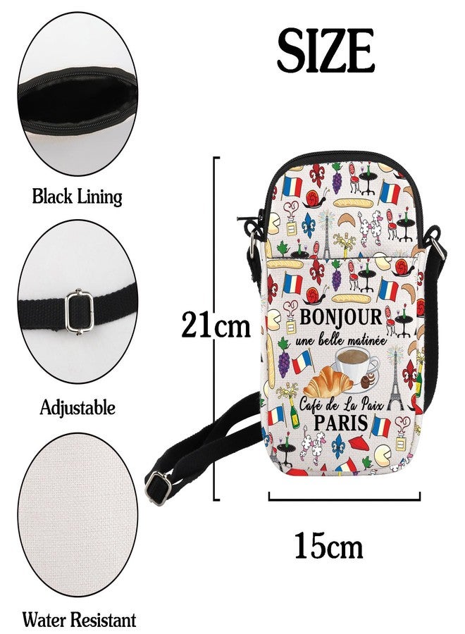 HOLLP French Travel Crossbody Bag Parisian Breakfast Gift Bonjour Paris Small Sling Bag Gift For Travel Lover (Bonjour) - Image 2