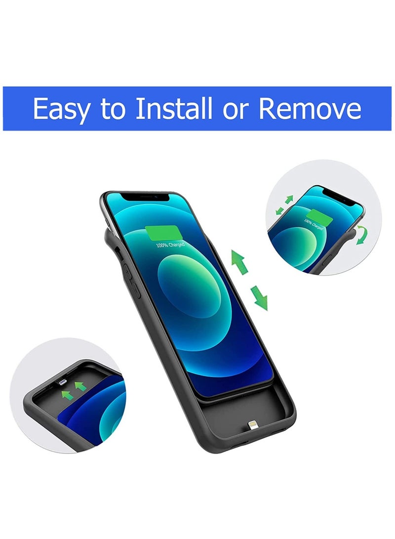 Black Battery Case for iPhone 14 Pro: 3500 mAh Rechargeable Extended Battery Pack and Protective Charging Case for 6.1-Inch iPhone 14 Pro - Image 2