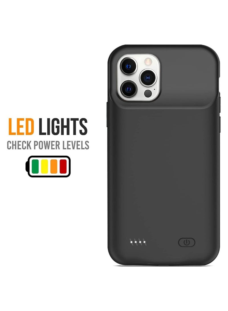 Black Battery Case for iPhone 14 Pro: 3500 mAh Rechargeable Extended Battery Pack and Protective Charging Case for 6.1-Inch iPhone 14 Pro - Image 5