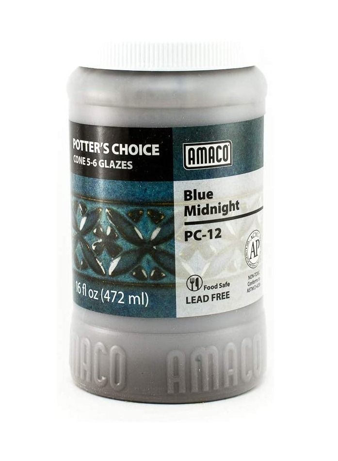 أماكو Amaco Potters اختيار Blue Midnight PC-12 High Fire Glaze للفخار والسيراميك - Image 2